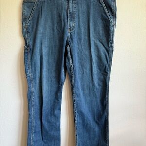 Men’s 38/30 Carhartt Rugged Flex Relaxed Seat And Thigh Straight Leg Blue Jeans